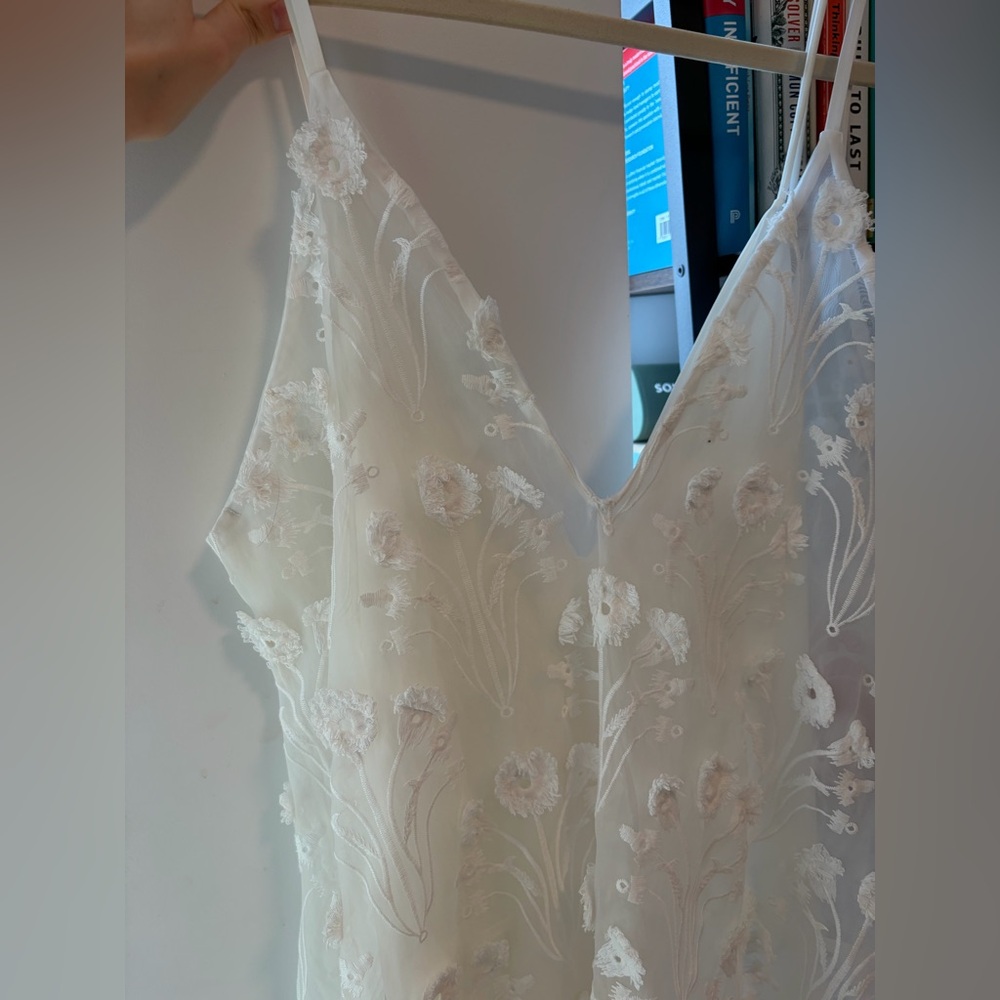 Agua by Agua Bendita Ivory Floral Embroidered Slip Dress - Picture 3 of 8